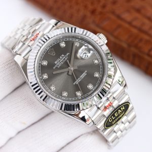 Clean Factory Rolex Datejust 126334 Slate Diamond Dial Fluted Bezel Oyster/Jubilee Bracelet 904L Steel 3235 Movement 41mm Mens Watch