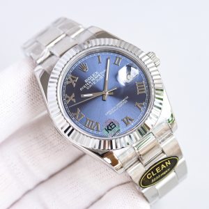 Clean Factory Rolex Datejust 126334 Blue Roman Dial Fluted Bezel Oyster/Jubilee Bracelet 904L Steel 3235 Movement 41mm Mens Watch