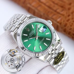 Clean Factory Rolex Datejust 126334 Green Dial Fluted Bezel Oyster/Jubilee Bracelet 904L Steel 3235 Movement 41mm Mens Watch