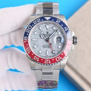Clean Factory Rolex GMT Master Meteorite Dial Blue&Red Ceramic Bezel Oyster Bracelet 904L Steel 3186/3285 Movement