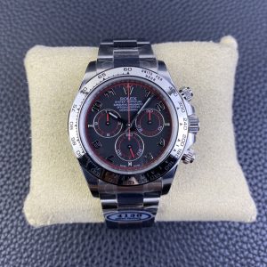 Clean Factory Rolex Daytona Chronograph Black&Red Line Dial 904L Stainless Steel Bezel&Case&Bracelet 7750/4130 Movement