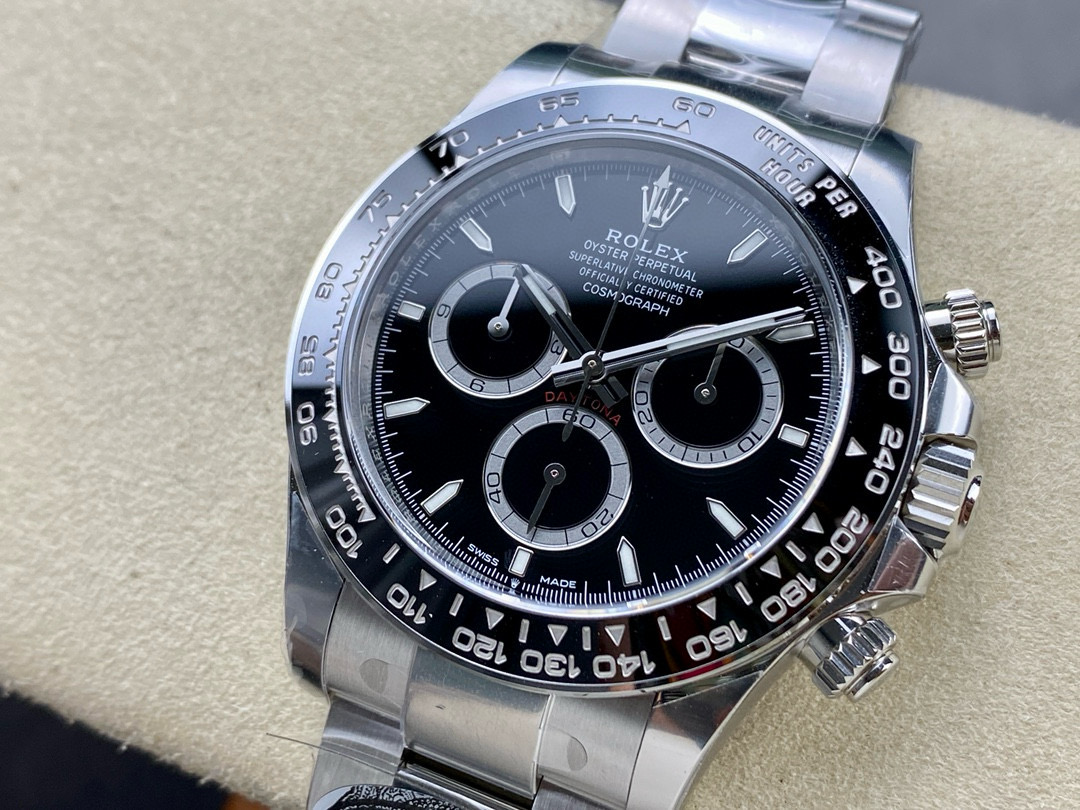 Clean Factory Rolex Daytona 126500 Black Dial Black Ceramic Bezel 904L Steel Bracelet 4131 Movement - Image 4