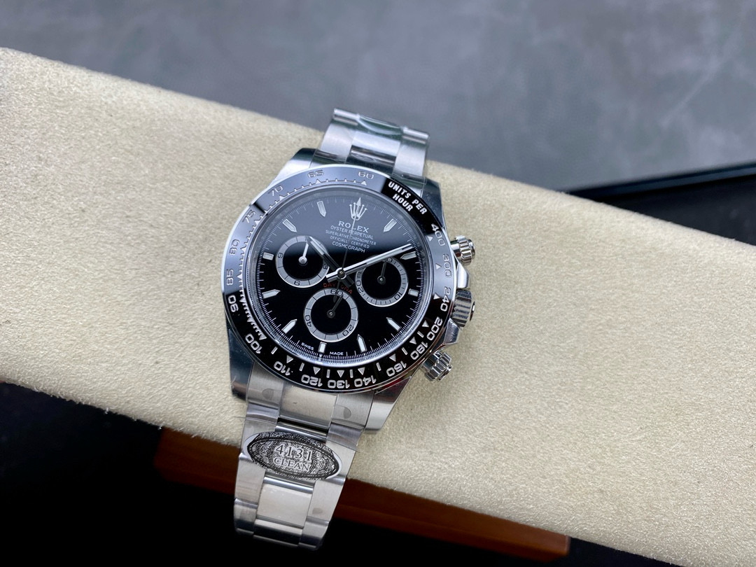 Clean Factory Rolex Daytona 126500 Black Dial Black Ceramic Bezel 904L Steel Bracelet 4131 Movement - Image 5