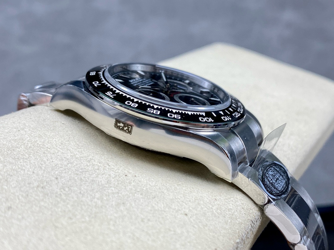 Clean Factory Rolex Daytona 126500 Black Dial Black Ceramic Bezel 904L Steel Bracelet 4131 Movement - Image 6