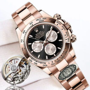 Clean Factory Rolex Daytona 126505 Black&Sundust Dial Rose Gold Bezel Rose Gold Bracelet 4131 Movement