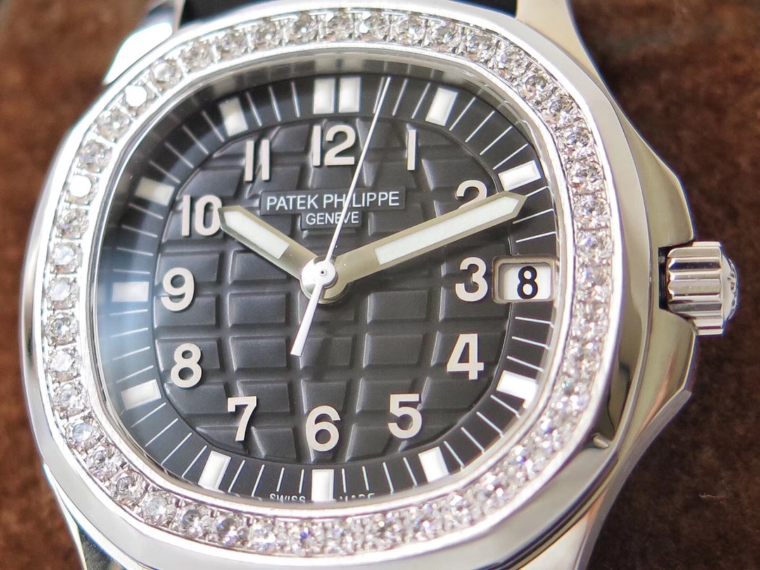 PPF Factory Patek Philippe Aquanaut 5067A Black Dial Diamonds Bezel Stainless Steel Case Black Rubber Strap 324SC Movement 35.6mm - Image 5