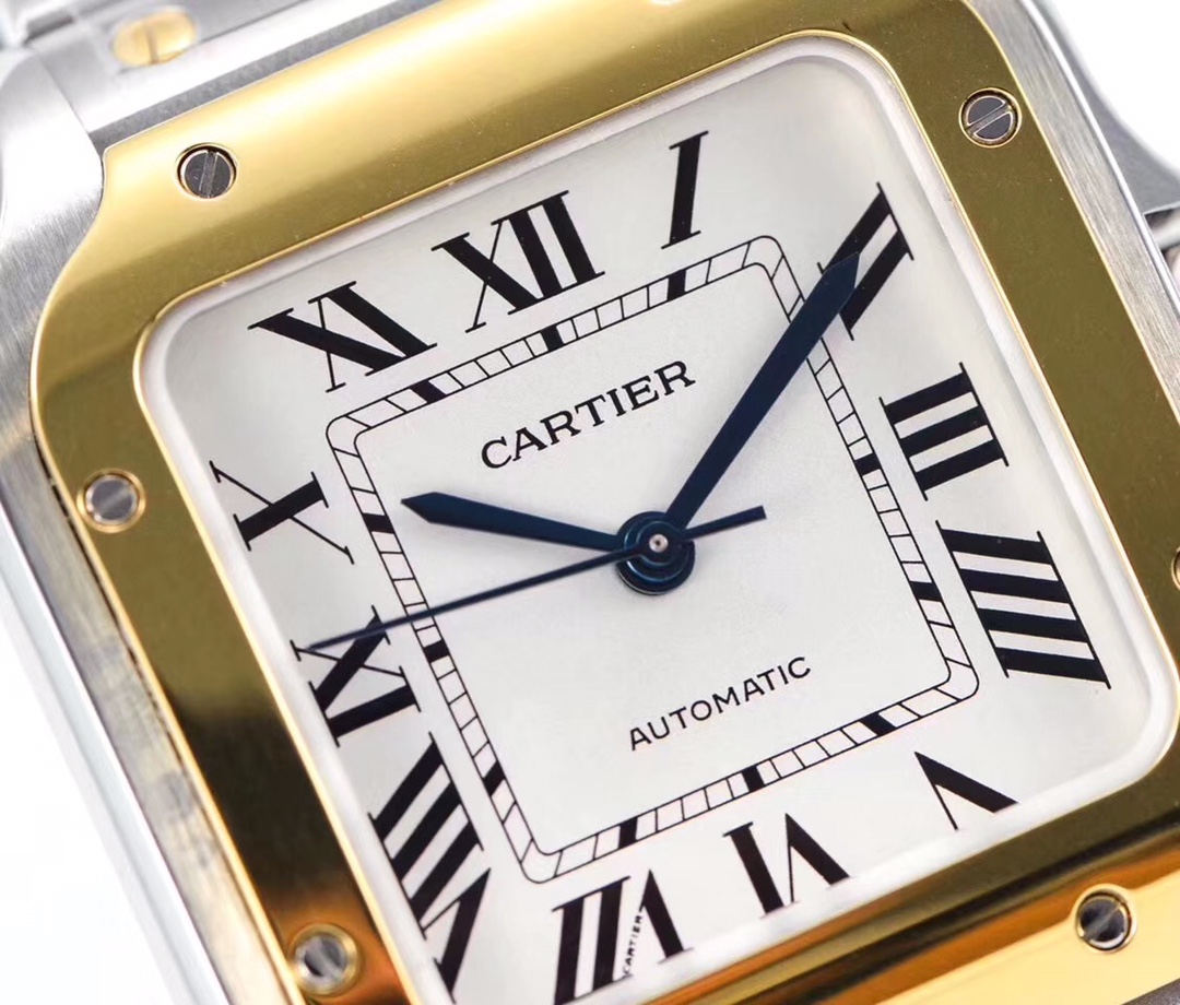 BV Factory Cartier De Santos 35.1mm White Dial Yellow Gold Bezel 316L Steel Case&Bracelet 1847 MC Movement 35.1mm - Image 5