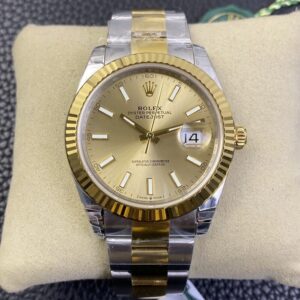 VS Factory Rolex Datejust 126333 Yellow Gold Dial Fluted Yellow Gold Bezel 904L Steel Oyster Bracelet 3235 Movement 41mm