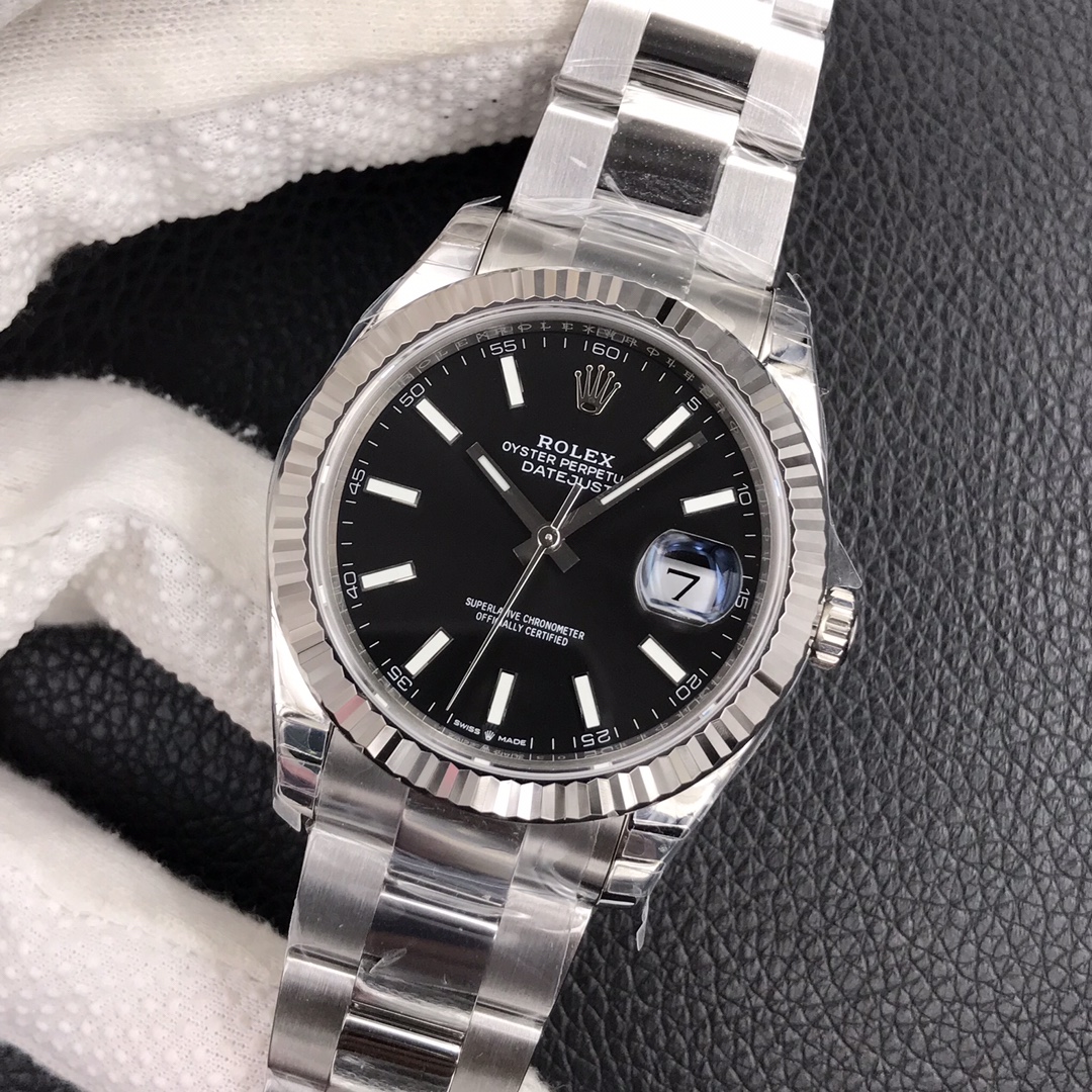 VS Factory Rolex Datejust 126334 Black Dial Fluted Bezel 904L Steel Oyster Bracelet 3235 Movement 41mm - Image 4