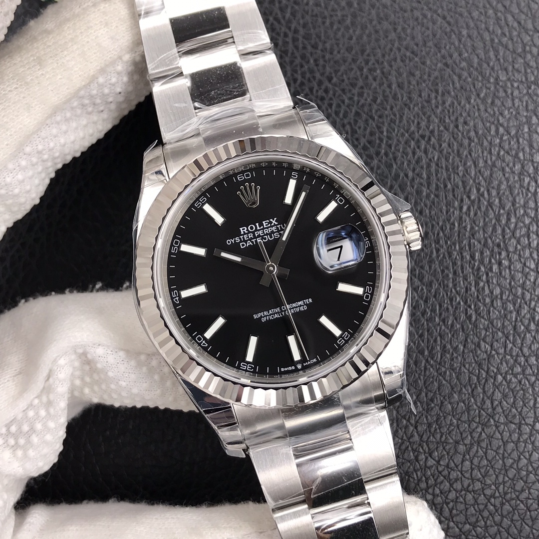 VS Factory Rolex Datejust 126334 Black Dial Fluted Bezel 904L Steel Oyster Bracelet 3235 Movement 41mm - Image 3