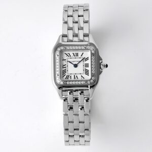 BV Factory Cartier Panthère 22mm White Dial Diamond Bezel 316L Steel Case&Bracelet Swiss Quartz Movement 22X30mm