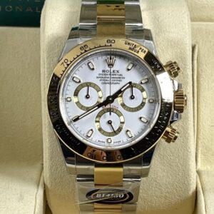 BT Factory Rolex Daytona Chronograph 116503 White Dial Yellow Gold Bezel Two Tone Case&Bracelet 4130 Movement 40mm