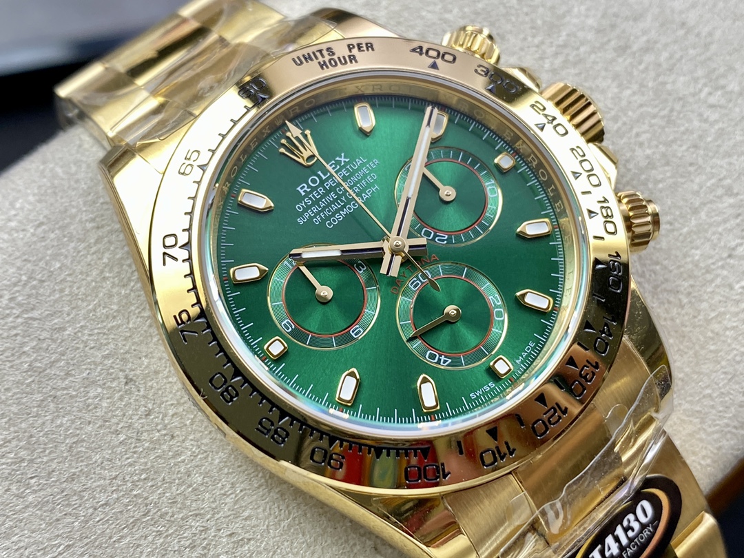 BT Factory Rolex Daytona Chronograph 116508 Green Dial Yellow Gold Bezel&Case 4130 Movement 40mm - Image 3