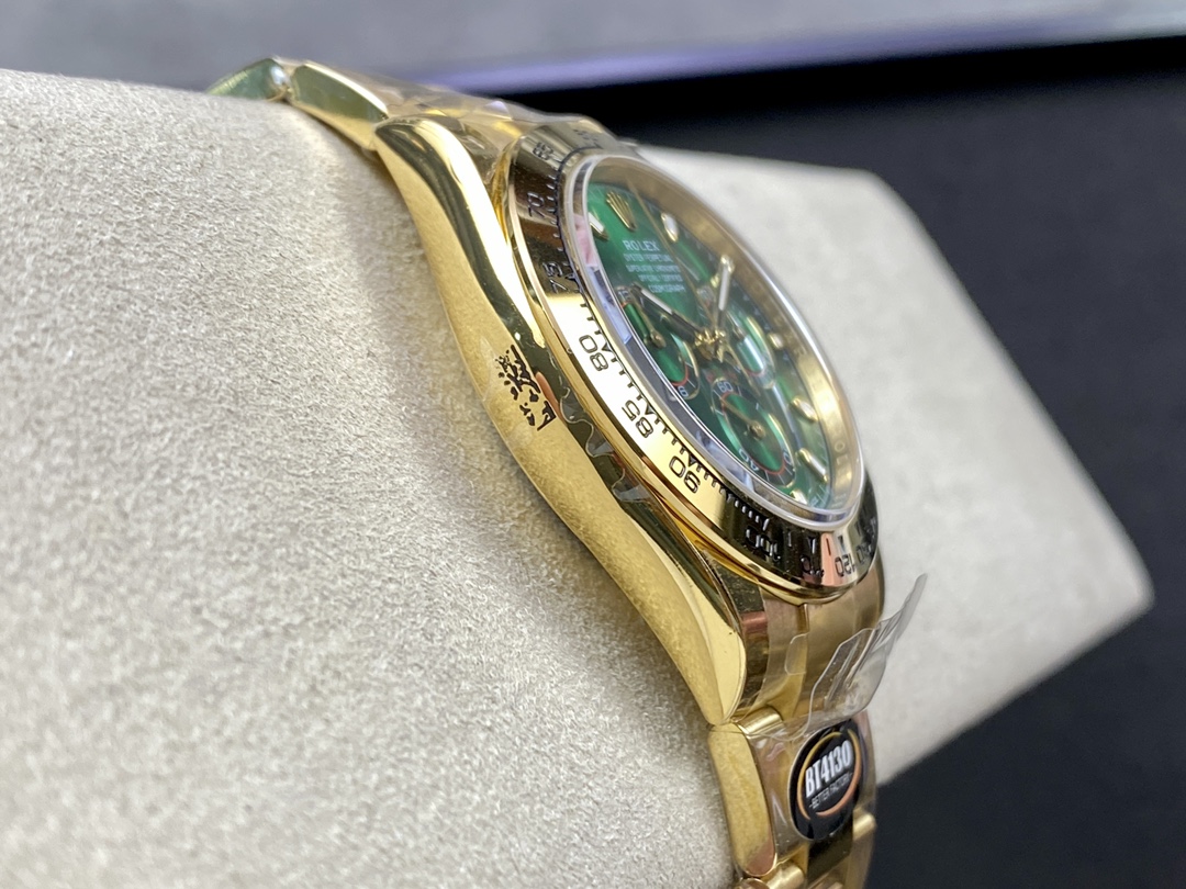 BT Factory Rolex Daytona Chronograph 116508 Green Dial Yellow Gold Bezel&Case 4130 Movement 40mm - Image 6