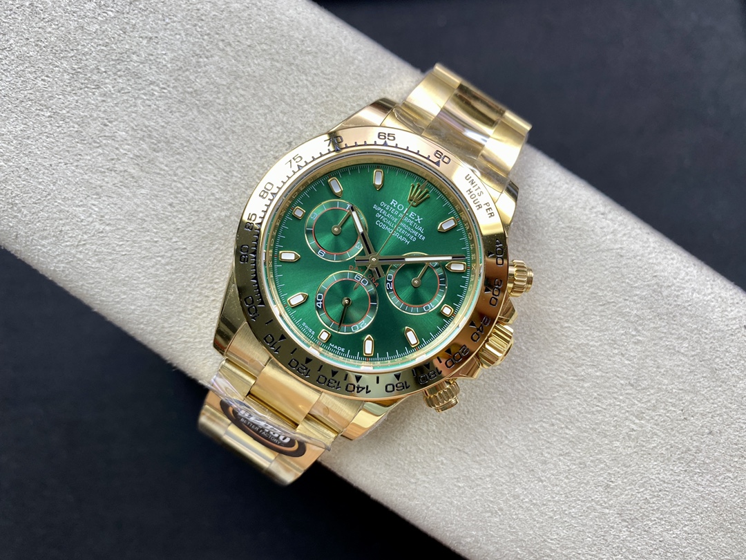 BT Factory Rolex Daytona Chronograph 116508 Green Dial Yellow Gold Bezel&Case 4130 Movement 40mm - Image 5