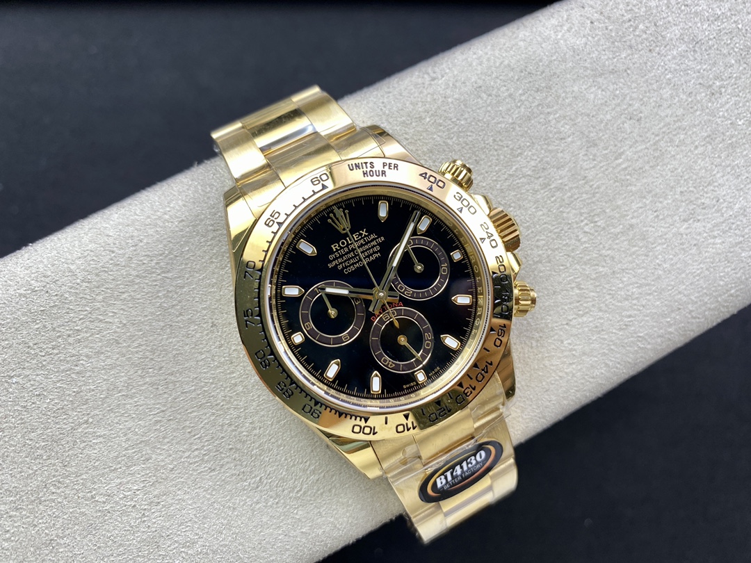 BT Factory Rolex Daytona Chronograph 116508 Black Dial Yellow Gold Bezel&Case 4130 Movement 40mm - Image 4