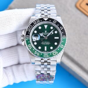 Clean Factory Rolex GMT Master Green Dial Green & Black Ceramic Bezel "Sprite" 904L Jubilee Bracelet 3186/3285 Movement 40mm