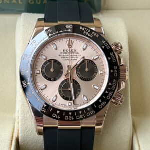 BT Factory Rolex Daytona Chronograph 116515 Everose Gold&Black Dial Ceramic Bezel Everose Gold Case Rubber Strap 4130 Movement 40mm