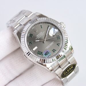 Clean Factory Rolex Datejust 126334 Wimbledon Slate Dial Fluted Bezel Oyster/Jubilee Bracelet 904L Steel 3235 Movement 41mm Mens Watch