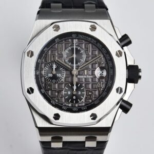 APF Factory Audemars Piguet Royal Oak Offshore 26470 Grey&Black 316L Steel Bezel&Case Leather Strap 3126 Movement 42mm