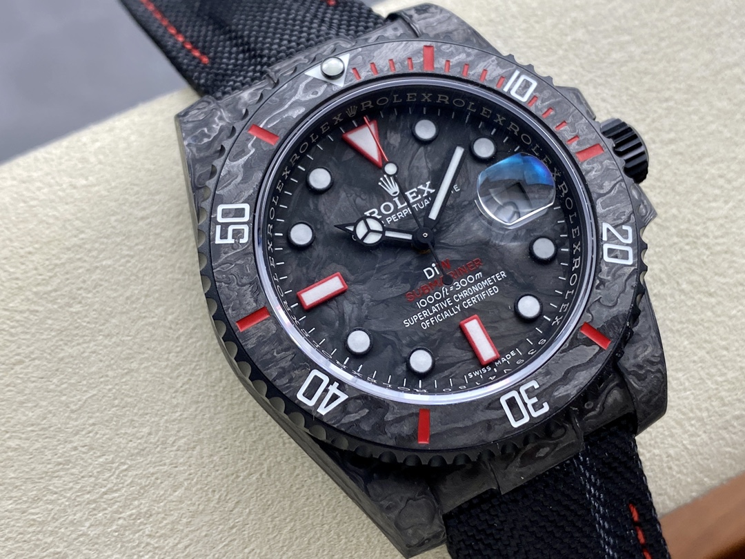 VS Factory Rolex Submariner Diw Red Carbon Fiber Case 3135 Movement 40mm - Image 3