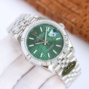 Clean Factory Rolex Datejust 126334 Green Fluted Motif Dial Fluted Bezel Oyster/Jubilee Bracelet 904L Steel 3235 Movement 41mm Mens Watch