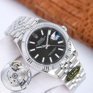 Clean Factory Rolex Datejust 126334 Black Dial Fluted Bezel Oyster/Jubilee Bracelet 904L Steel 3235 Movement 41mm Mens Watch