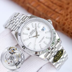 Clean Factory Rolex Datejust 126334 White Dial Fluted Bezel Oyster/Jubilee Bracelet 904L Steel 3235 Movement 41mm Mens Watch