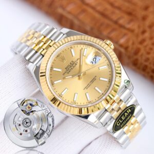 Clean Factory Rolex Datejust 126333 Champagne Index Jubilee 41mm Two-Tone Mens Watch 904L Steel 3235 Movement