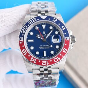 Clean Factory Rolex GMT Master Blue Dial Blue & Red Ceramic Bezel Jubilee Bracelet 904L Steel 3186/3285 Movement