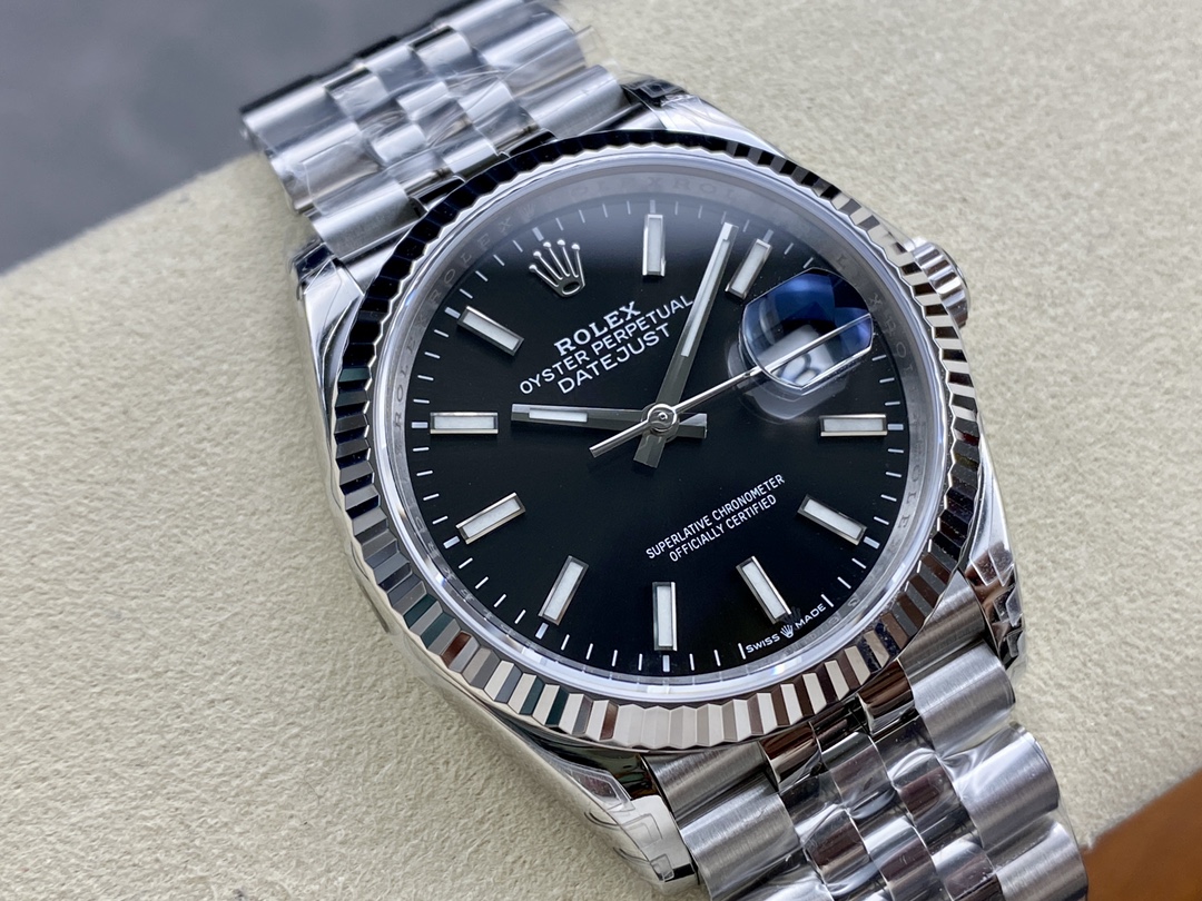 VS Factory Rolex Datejust 126234 Black Dial Fluted Bezel 904L Steel jubilee Bracelet 3235 Movement 36mm - Image 2
