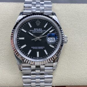VS Factory Rolex Datejust 126234 Black Dial Fluted Bezel 904L Steel jubilee Bracelet 3235 Movement 36mm