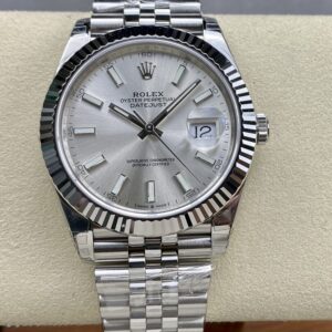 VS Factory Rolex Datejust 126334 Silver Dial Fluted Bezel 904L Steel Jubilee Bracelet 3235 Movement 41mm