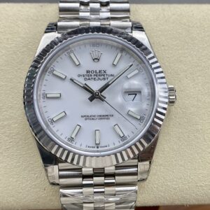 VS Factory Rolex Datejust 126334 White Dial Fluted Bezel 904L Steel Jubilee Bracelet 3235 Movement 41mm