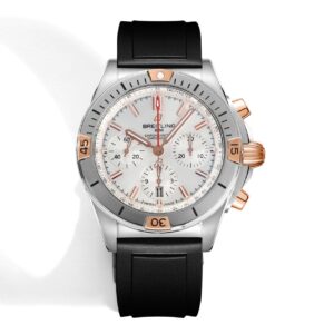 BLS Factory Breitling Chronomat White Dial Rose Gold Bezel 316L Steel Case Rubber Strap B01 Movement 42mm