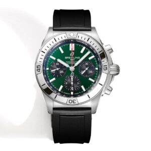 BLS Factory Breitling Chronomat Green&Black Dial 316L Steel Case Rubber Strap B01 Movement 42mm