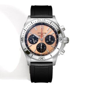 BLS Factory Breitling Chronomat Salmon&Black Dial 316L Steel Case With Rubber Strap B01 Movement 42mm
