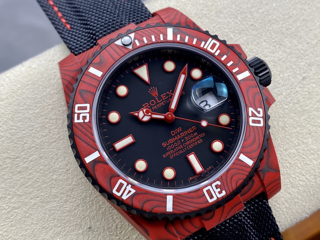 VS Factory Rolex Submariner Diw Full Red Carbon Fiber Case 3135 Movement 40mm - Image 3