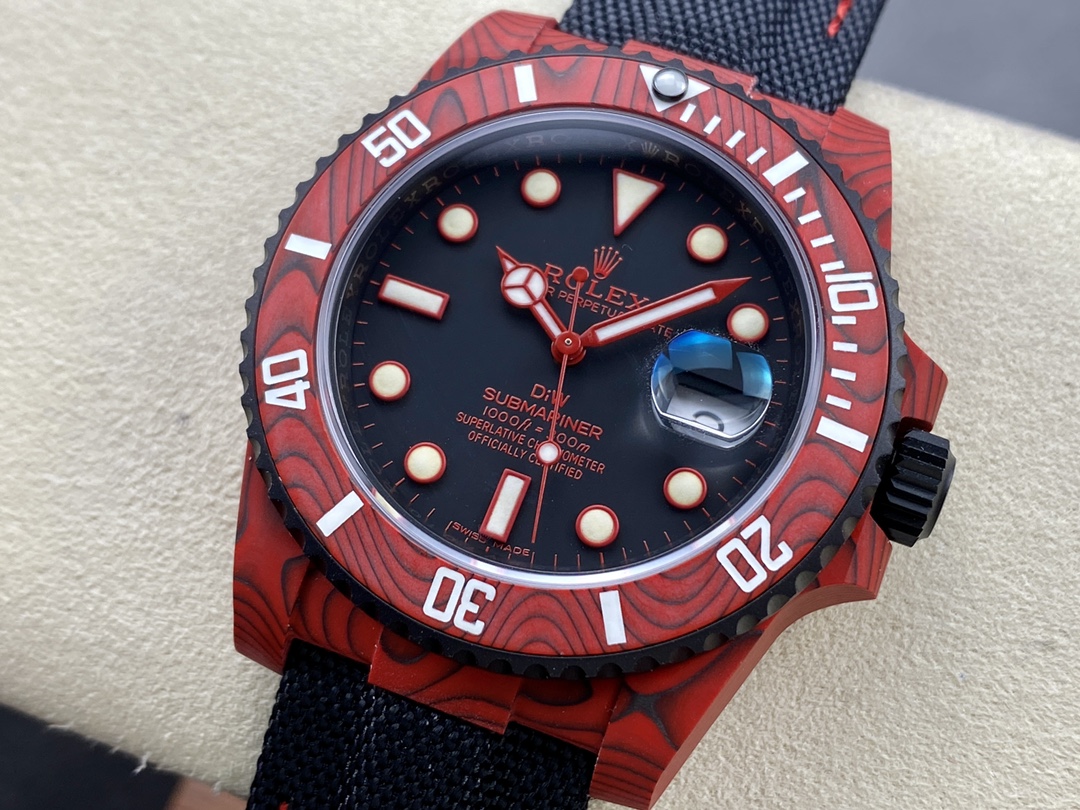 VS Factory Rolex Submariner Diw Full Red Carbon Fiber Case 3135 Movement 40mm - Image 2