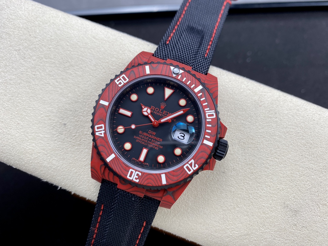 VS Factory Rolex Submariner Diw Full Red Carbon Fiber Case 3135 Movement 40mm - Image 4