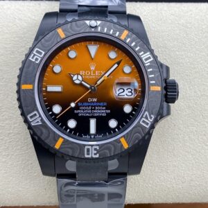 VS Factory Rolex Submariner Diw Gradient Orange Dial Carbon Fiber Case Black Steel Bracelet 3135 Movement 40mm
