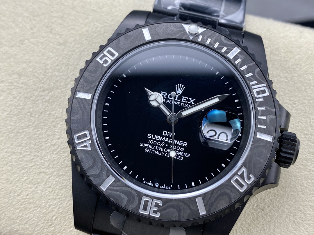 VS Factory Rolex Submariner Diw Black Dial Carbon Fiber Case Black Steel Bracelet 3135 Movement 40mm - Image 2