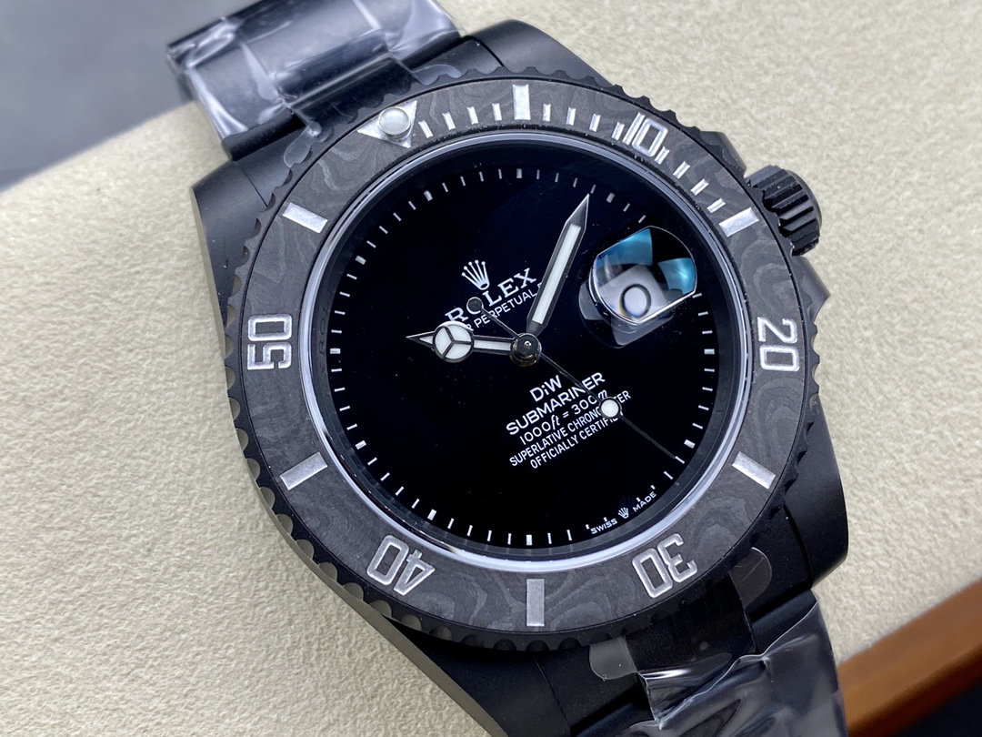 VS Factory Rolex Submariner Diw Black Dial Carbon Fiber Case Black Steel Bracelet 3135 Movement 40mm - Image 3