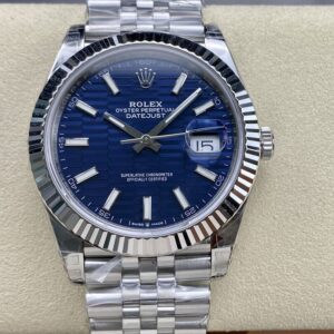 VS Factory Rolex Datejust 126334 Blue Motif Dial Fluted Bezel 904L Steel Jubilee Bracelet 3235 Movement 41mm