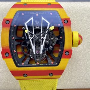 BBR Factory Richard Mille RM27-03 Yellow Carbon Fiber Case Yellow Nylon Strap CRMA7 Tourbillon Movement 47.8mm
