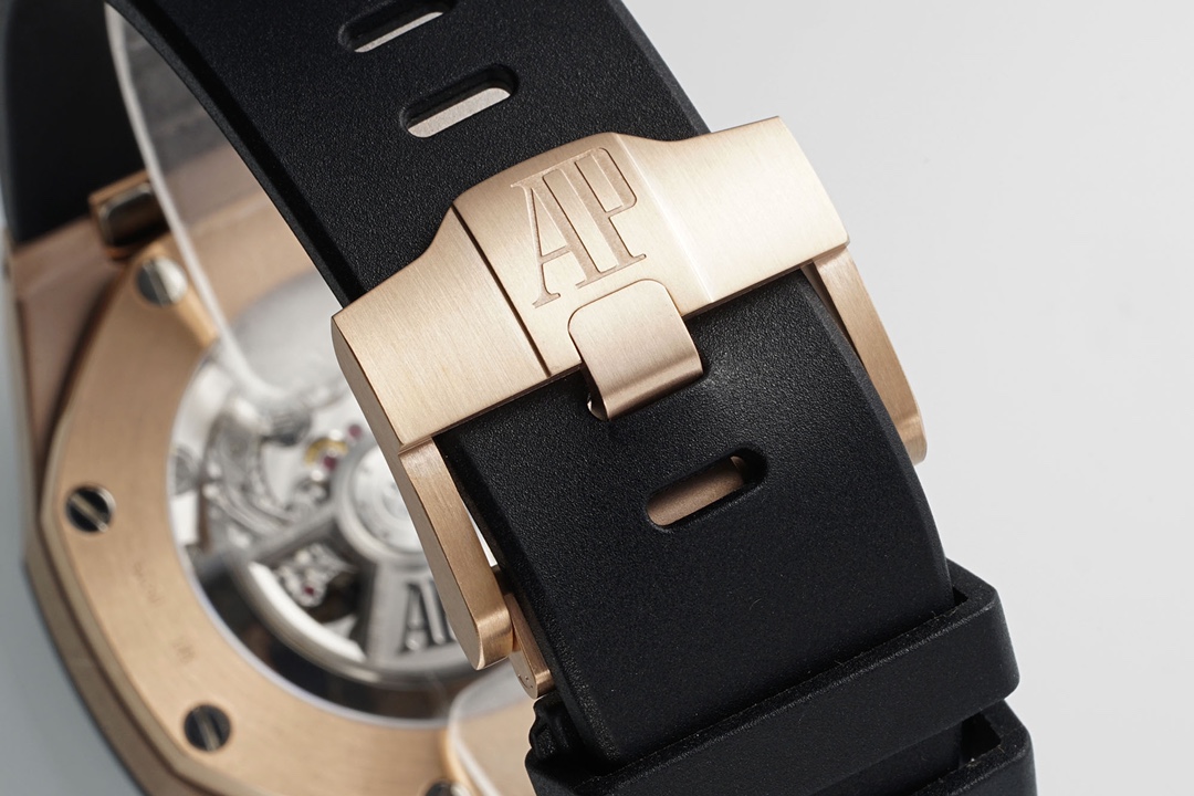 APF Factory Audemars Piguet Royal Oak Offshore 26420 Black Dial Ceramic Bezel Rose Gold Case Rubber Strap 4401 Movement 43mm - Image 9