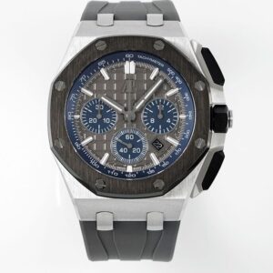 APF Factory Audemars Piguet Royal Oak Offshore 26420 Grey Dial Ceramic Bezel 316L Steel Case Rubber Strap 4401 Movement 43mm