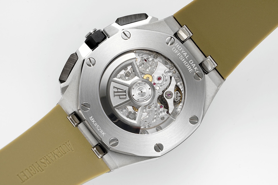 APF Factory Audemars Piguet Royal Oak Offshore 26420 Desert Grey Dial Ceramic Bezel 316L Steel Case Rubber Strap 4401 Movement 43mm - Image 8