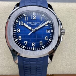3K Factory Patek Philippe Aquanaut 5710 Blue Dial 316L Steel Bezel Rubber Strap 330SC Movement 40mm