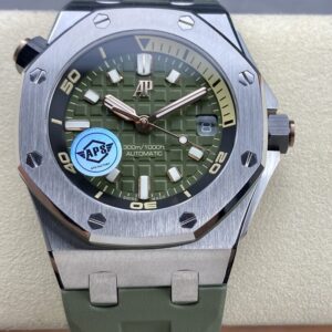 APS Factory Audemars Piguet Royal Oak Off Shore 15720 Green Dial 316L Steel Bezel&Case Rubber Strap 4308 Movement 42mm